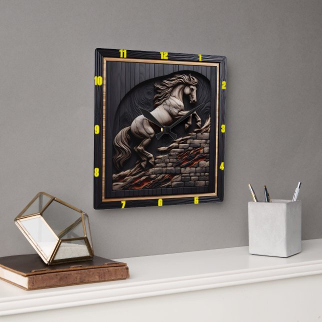 Horloge Carrée Leap andalou : Art, Temps, Elégance personnalisée (Bureau)