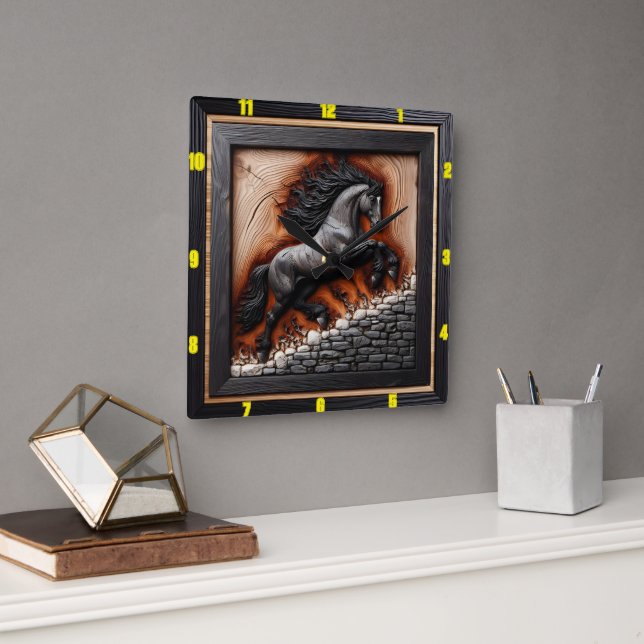 Horloge Carrée Leap andalou : Art, Temps, Style, Grace (Bureau)