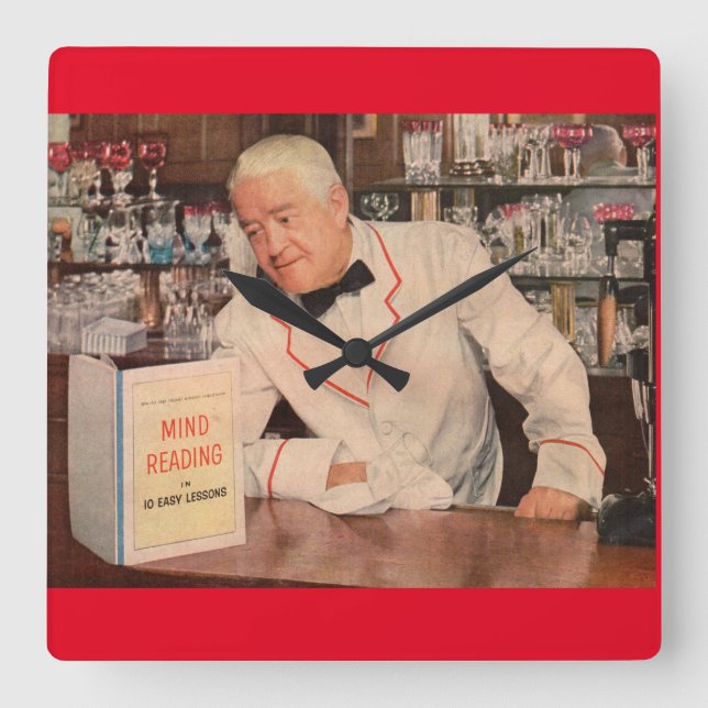 Horloge Carrée lecture d'esprit au bar (Recto)