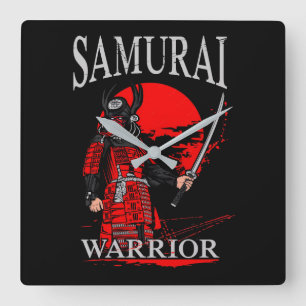 Horloge Carrée Légendes de samouraï guerrier japonais vintage 202