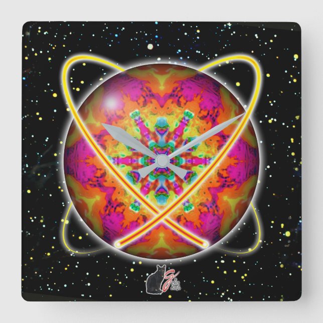 Horloge Carrée Lektron Orbz (Recto)