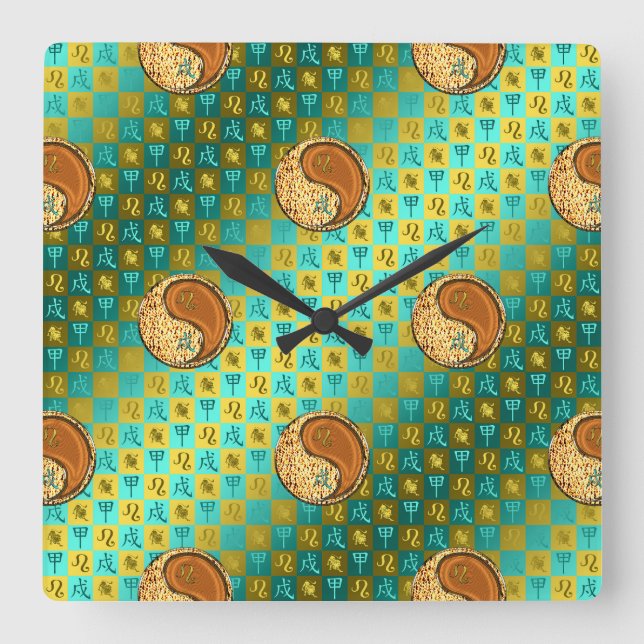 Horloge Carrée Léo & Chien de Bois (Recto)
