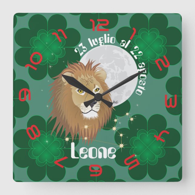 Horloge Carrée Leone 23 luglio al 22 agosto orologio (Recto)