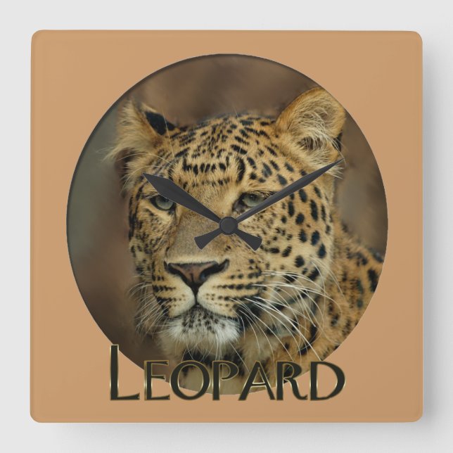 Horloge Carrée Leopard Lovers (Recto)