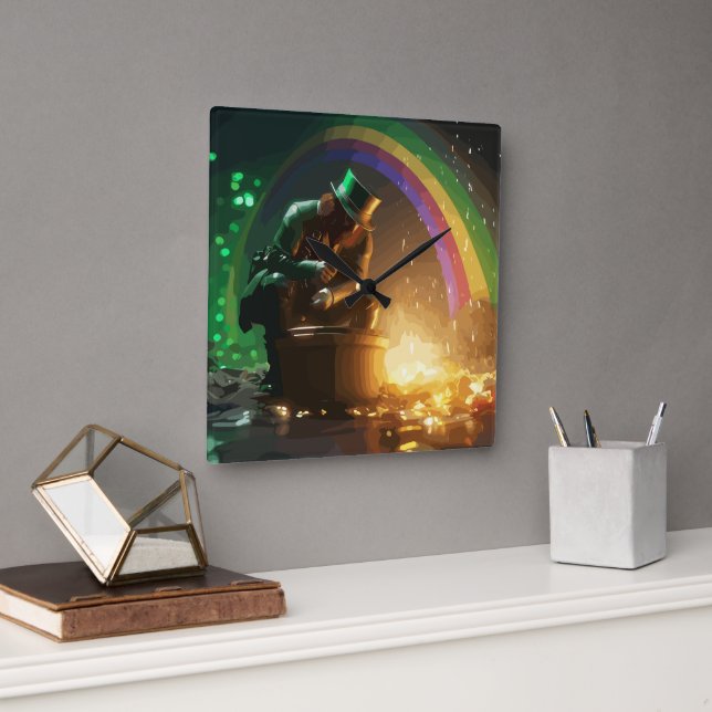 Horloge Carrée Leprechaun Hideaway (Bureau)
