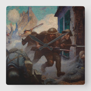 Horloge Carrée Les Américains à Château-Thierry par N. C. Wyeth
