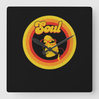 Horloge Carrée les années 70 Retro Soul Music Gerne Soul Music