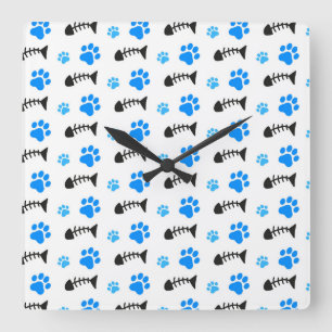 Horloge Carrée Les chats sont curieux