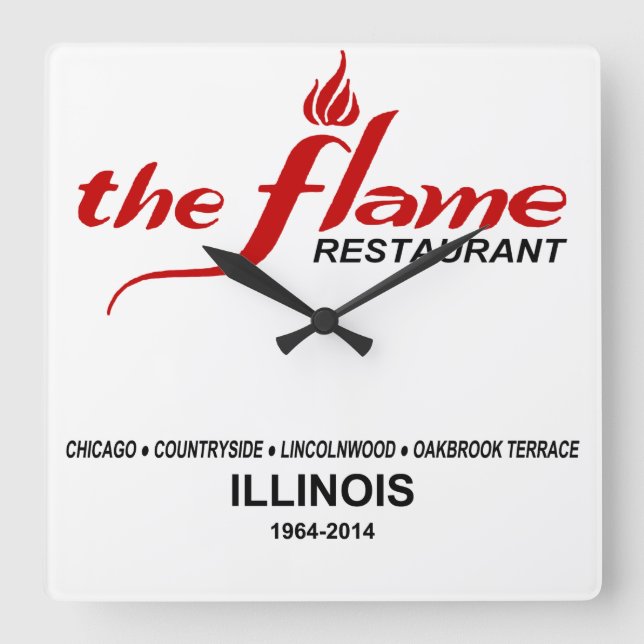 Horloge Carrée Les Flame Restaurants de l'Illinois (Recto)