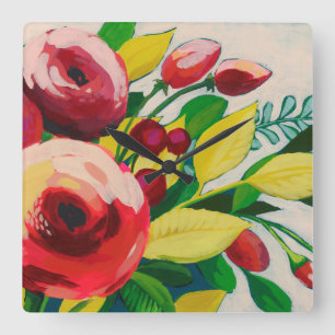 Horloge Carrée Les fleurs vivaces