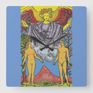 Horloge Carrée Les Lovers Tarot Card Tarots Lecture