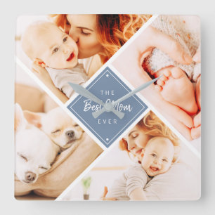 Horloge Carrée Les meilleures photos personnalisées de maman mode