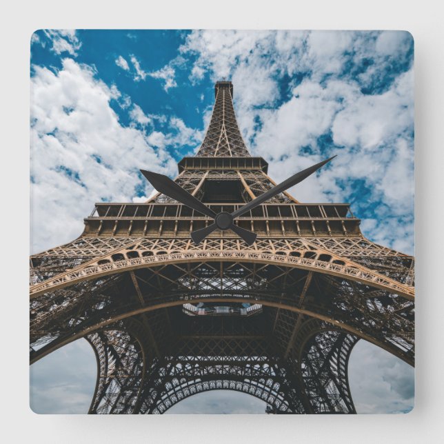 Horloge Carrée Les monuments | Regard sur la Tour Eiffel (Recto)