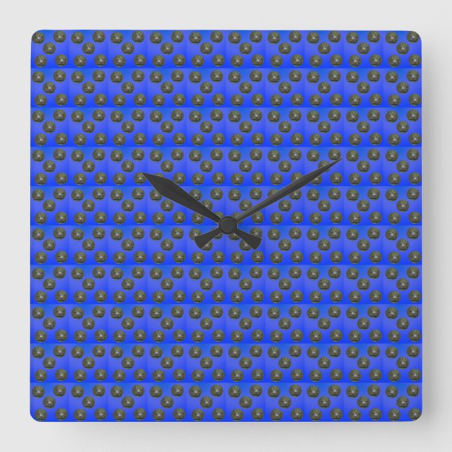 Horloge Carrée Les patters de Blue Lawn Bowl, (Recto)