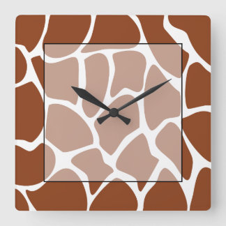 Horloge Carrée Les Prints de Brown Girafe.
