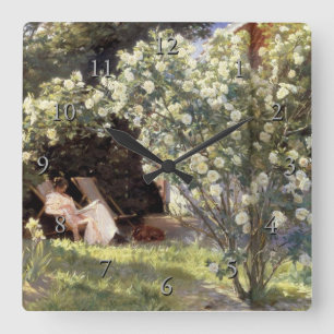 Horloge Carrée Les Roses de Kroyer