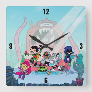Horloge Carrée Les titans de l'adolescence vont ! approches