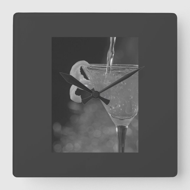 Horloge Carrée LET's HAVE A COCKTAIL CLOCK (Recto)