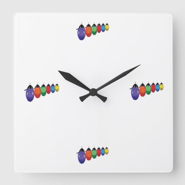 Horloge Carrée LET's TELL TIME "CHRISTMAS LIGHTS" CLOCK (Recto)
