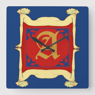 Horloge Carrée Lettre d'horloge initiale face, modifier la lettre