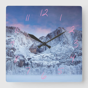 Horloge Carrée Lever de soleil de Yosemite Falls