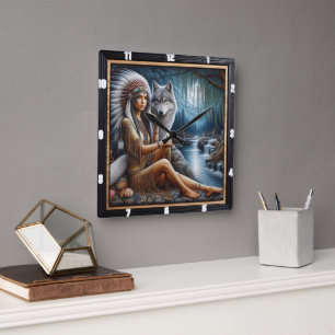 Horloge Carrée L'heure de la rivière des Indiens : le regard du p