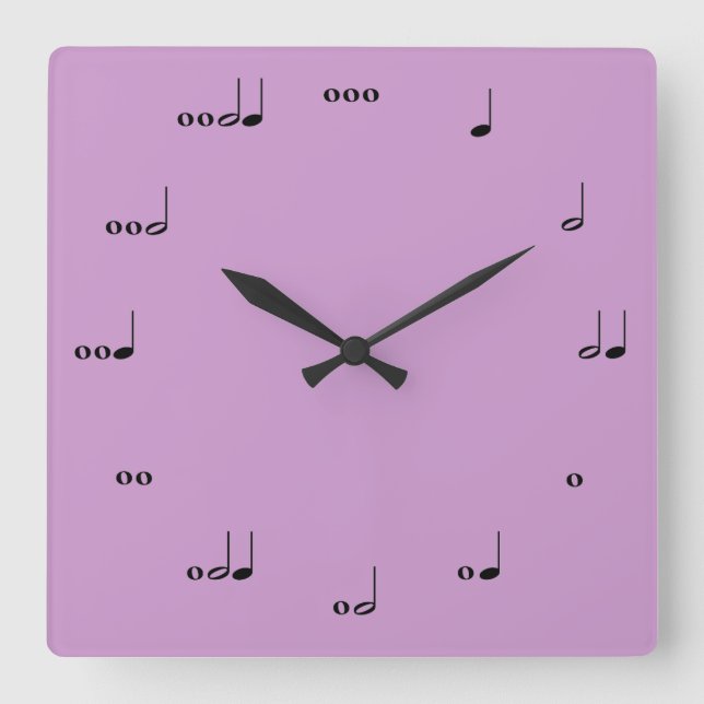 Horloge Carrée L'horloge de note de musique originale (Recto)