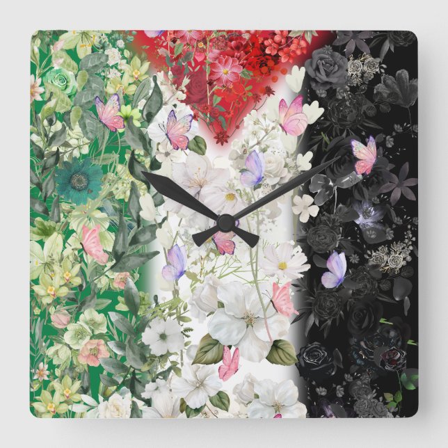 Horloge Carrée L'horloge murale palestinienne la plus mignonne av (Recto)