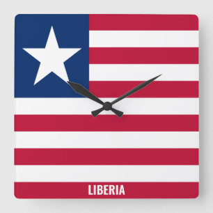 Horloge Carrée Liberia Drapeau patriotique éblouissant
