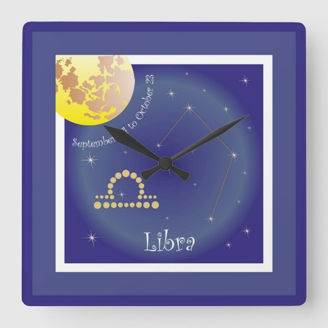 Horloge Carrée Libra September 24 to October 23 Uhr (Recto)