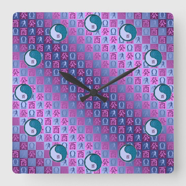 Horloge Carrée Libra & Water Rooster (Recto)