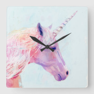 Horloge Carrée Licorne mystique