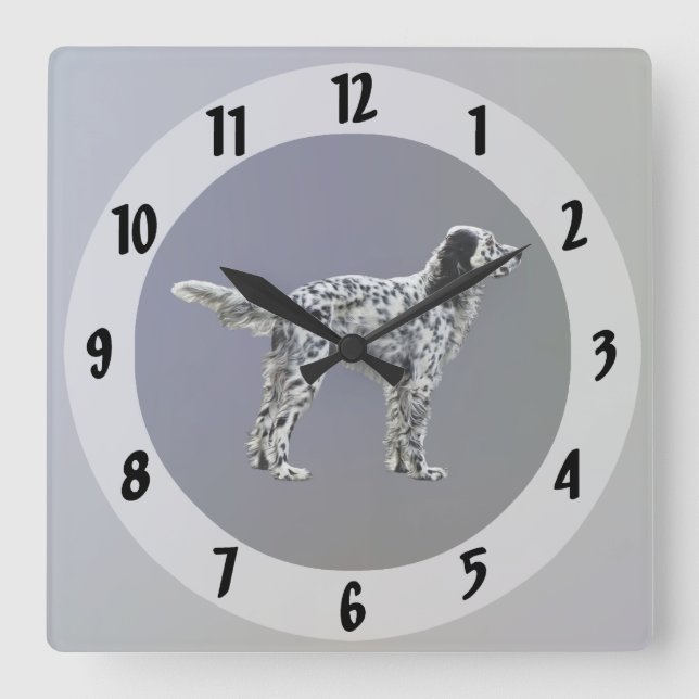 Horloge Carrée Liewellin Setter (Recto)