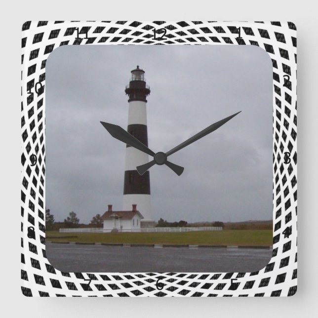 Horloge Carrée LIGHTHOUSE DE Bodie ISLAND (Recto)