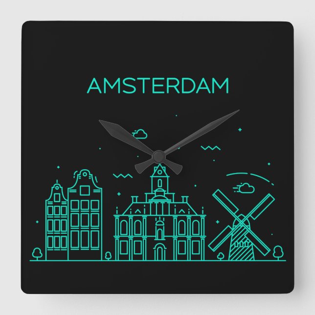 Horloge Carrée ligne d'horizon d'Amsterdam (Recto)