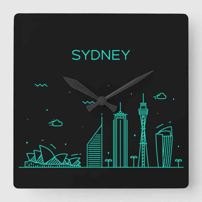 Horloge Carrée ligne d'horizon de Sydney (Recto)