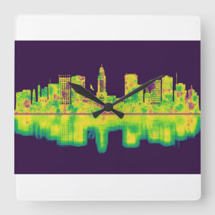 Horloge Carrée Ligne du Nebraska