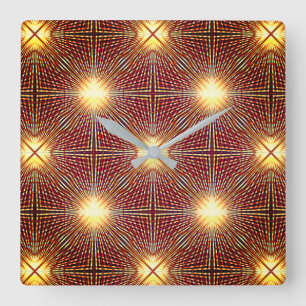 Horloge Carrée Lignes de répétition étranges générant des cercles