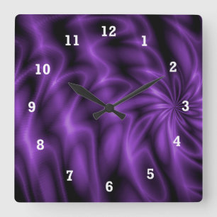 Horloge Carrée Lilac Swirl