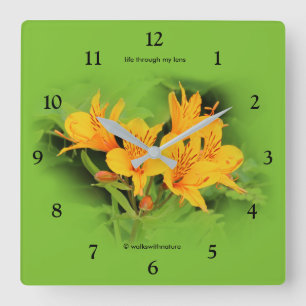 Horloge Carrée Lily of the Incas