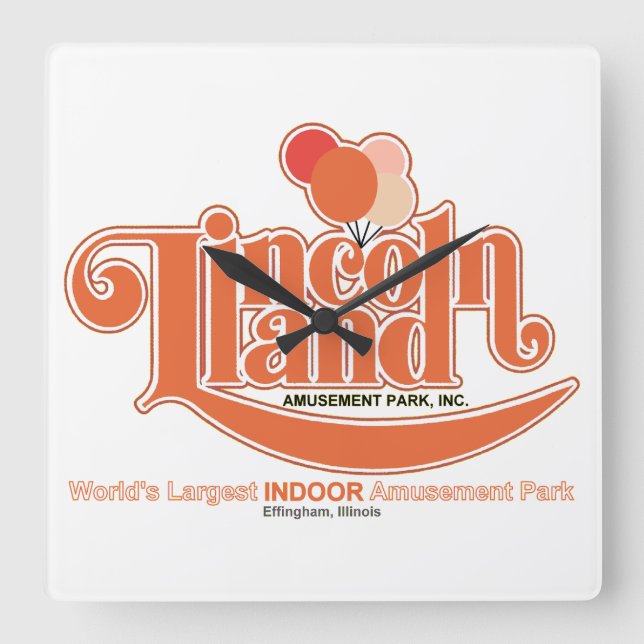 Horloge Carrée Lincoln Land Amusement Park, Effingham, IL (Recto)