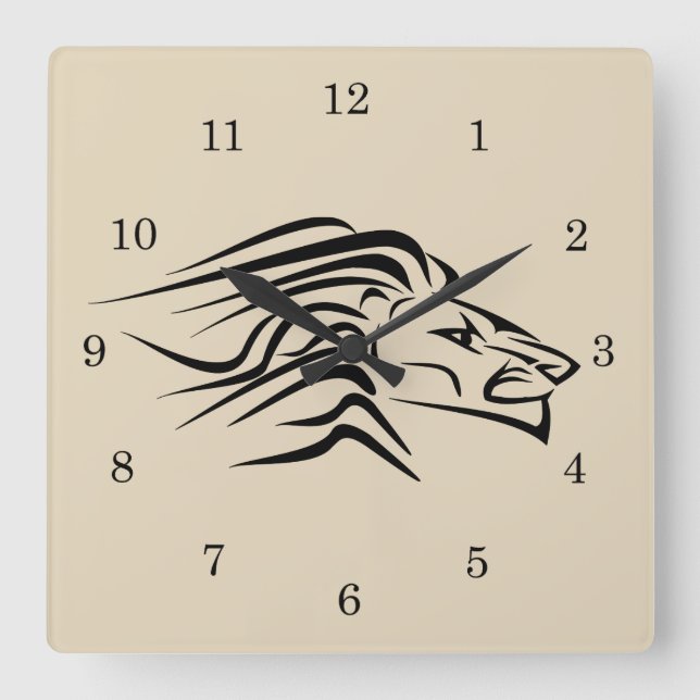 Horloge Carrée Lion - (Recto)