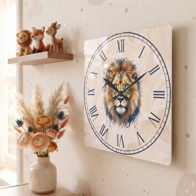 Horloge Carrée Lion (Créateur téléchargé)