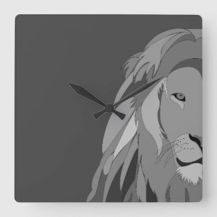 Horloge Carrée Lion Animal Sauvage