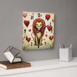 Horloge Carrée Lion Love 2