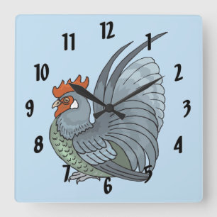 Horloge Carrée Liste de pays gris