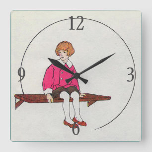 Horloge Carrée Little Jack Jelf, mère Goose Nursery Rhyme