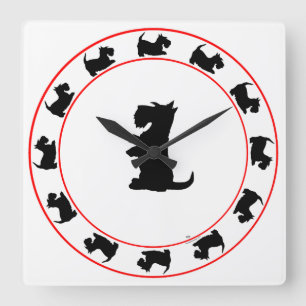 Horloge Carrée Little Scotties Clock