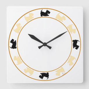 Horloge Carrée Little Scotties Clock