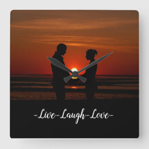 Horloge Carrée Live Laugh Love